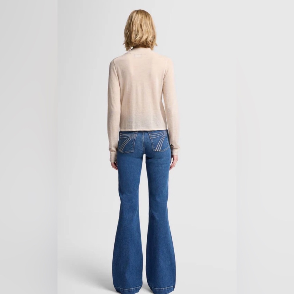 NEW 7 FOR ALL MANKIND - 100% Cashmere Mock Neck Top - Picture 2 of 9